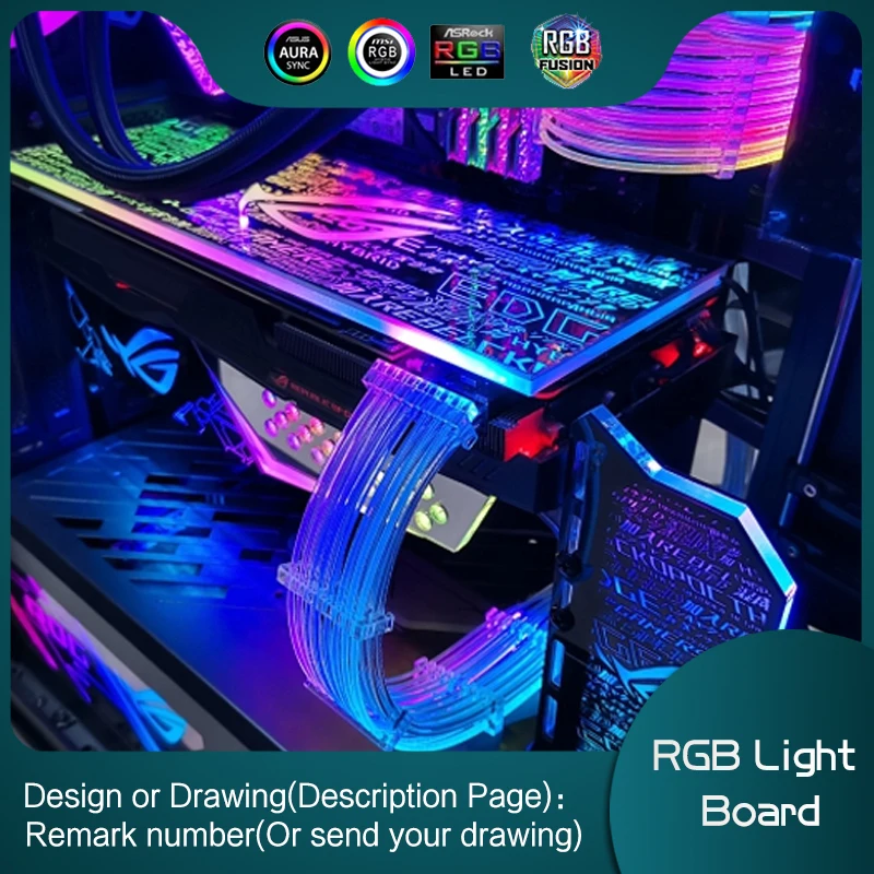 

Панель RGB стримерная лампа для компьютера, чехол/блок питания/графический процессор AURA 12 В/5 В/цветная, светящаяся, настраиваемая