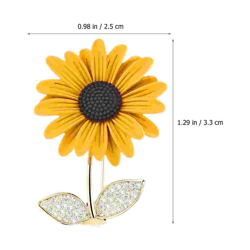 Delicate Brooch Pin Copper Brooch Sunflower Clothes Brooch Hat Brooch Decoration