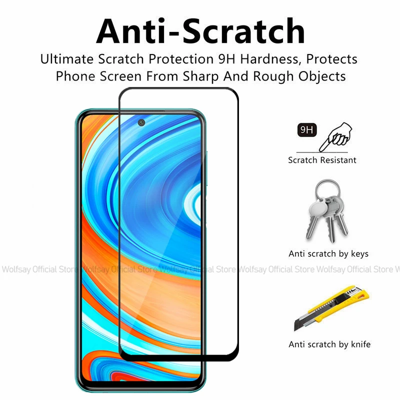 2/4 шт. закаленное стекло для Xiaomi Redmi Note 9 Pro Защитная пленка экрана с полным клеем