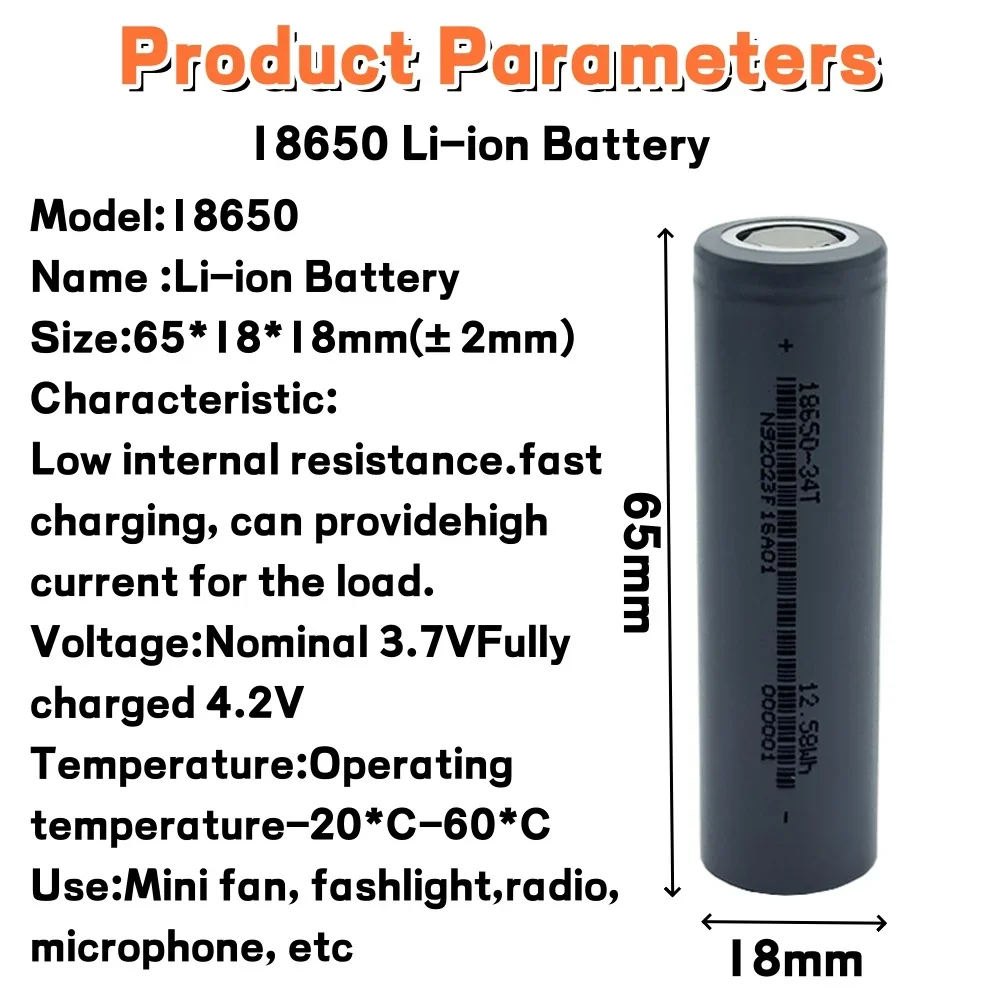 18650 Перезаряжаемая батарея 3 7 В 3500 мАч Литий-ионная для электроинструмента