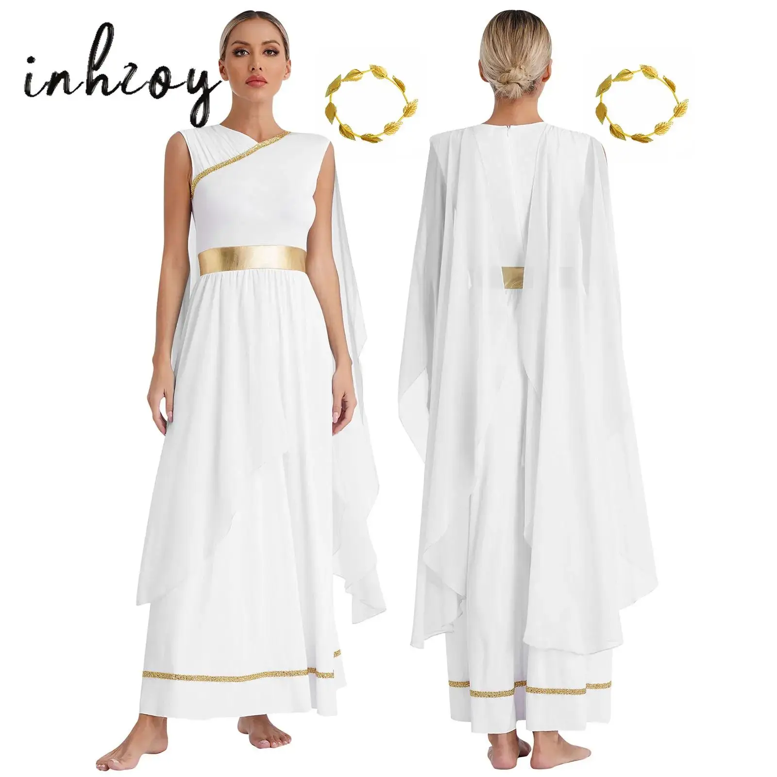 Древнегреческая мифология женское платье-халат Тога Божество на Хэллоуин с