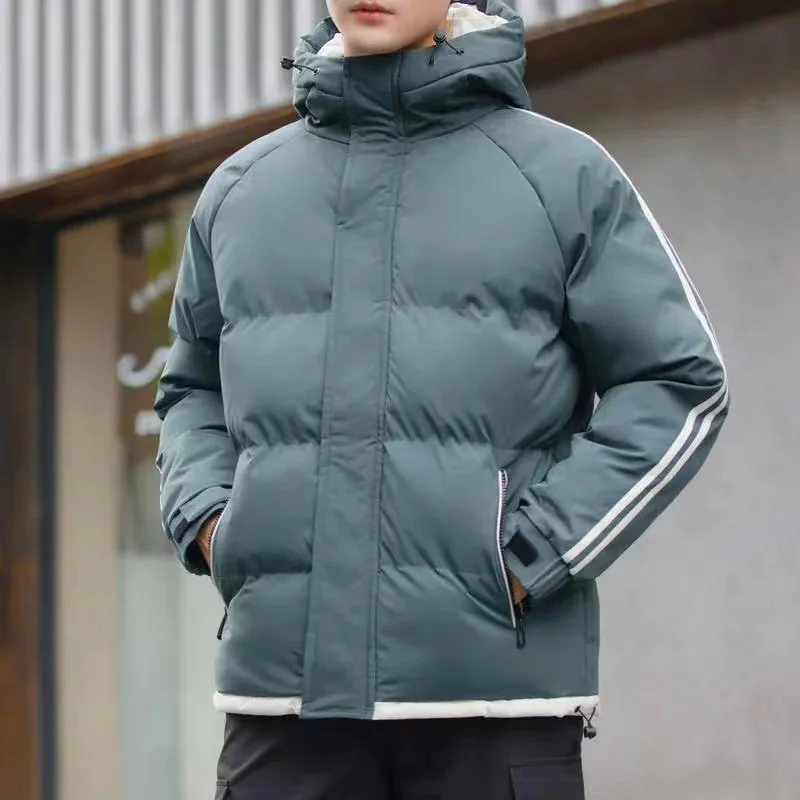 2022 New Men's Warm Jacket Winter Top Down Loose Coat Male Thick Hooded Cotton-padded Clothes Windproof Waterproof Top Man