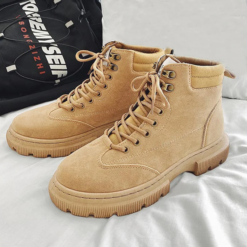 

2022 New Army Boots Retro British Style Men Martin Boots Low-heel High-top Tooling Boots Fashion Thicken Casual Winter Boots Men