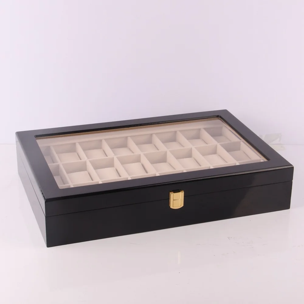 Luxury Large Watch Box Organizer 24 Slots Watch Display Box Wooden Watches Storage Box Pillows Case Wood Gift Free Shipping