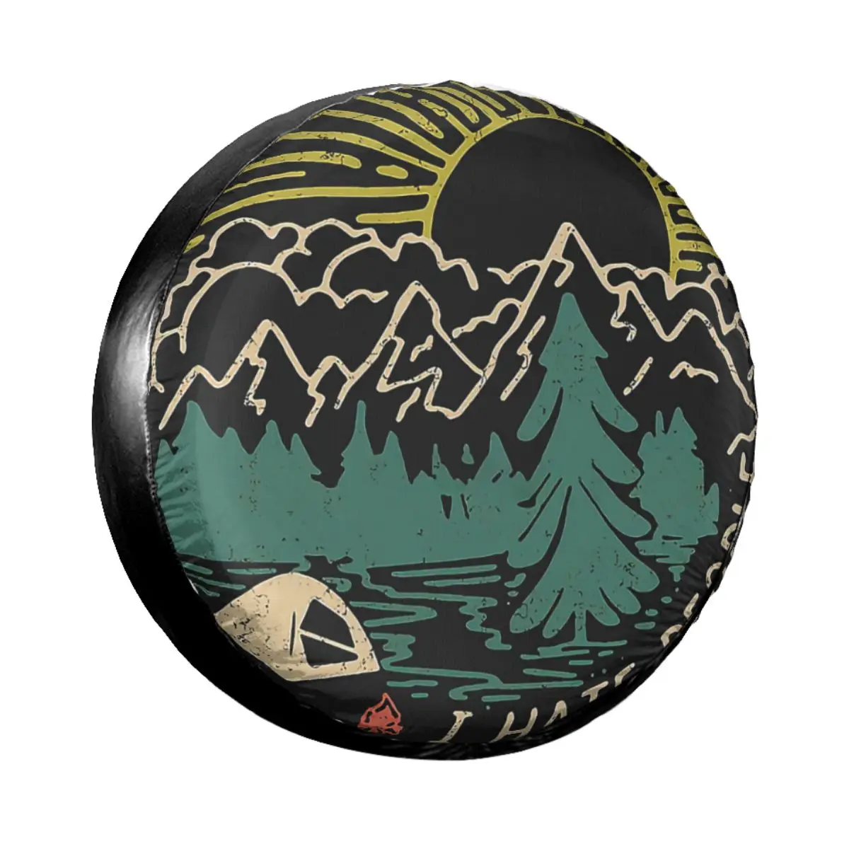 

Custom I Hate People Camping Spare Tire Cover for Jeep Hummer Adventure Car Wheel Protectors 14" 15" 16" 17" Inch