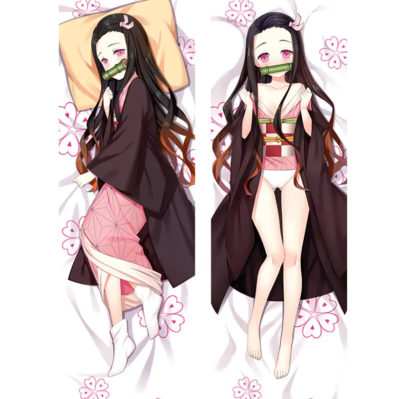 

60x180cm Anime Demon Slayer Kimetsu no Yaiba Pillow Covers Dakimakura Case Sexy 3D Double-sided Bedding Hugging Body pillowcase