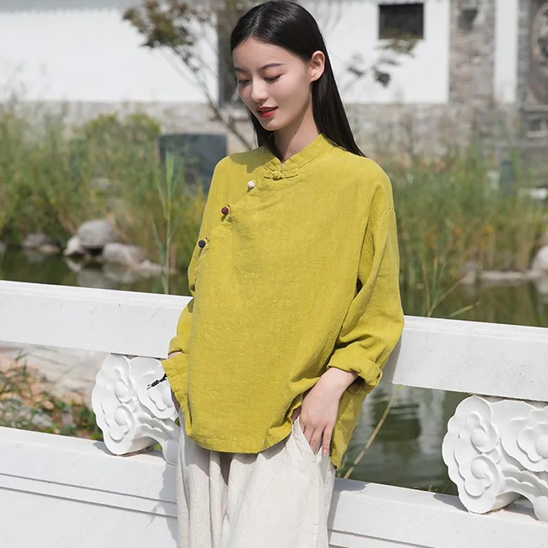 Женские повседневные футболки с длинным рукавом в китайском стиле новинка 2024