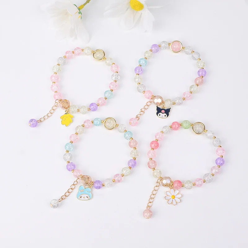 

Аниме Браслет Sanrioed с подвесками Kuromi Cinnamoroll Mymelody, ювелирные изделия Kawaii, женские и детские браслеты, ювелирные изделия для девочек, аксессуар...
