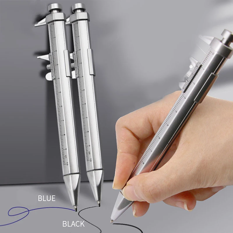 

0.5mm Caliper Pen Gel Pen Vernier Caliper Ballpoint Pen Stationery Gift Student Multi-purpose Gift Measuring Ruler