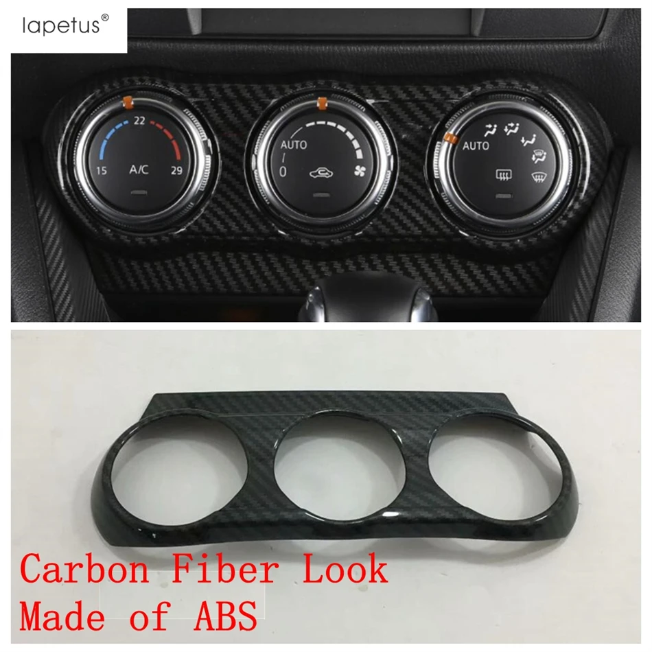 

Центральное управление кондиционером, вентиляционная панель переменного тока, рамка, накладка для Mazda CX-3 CX3 2015-2021 ABS, красный/аксессуары из углеродного волокна