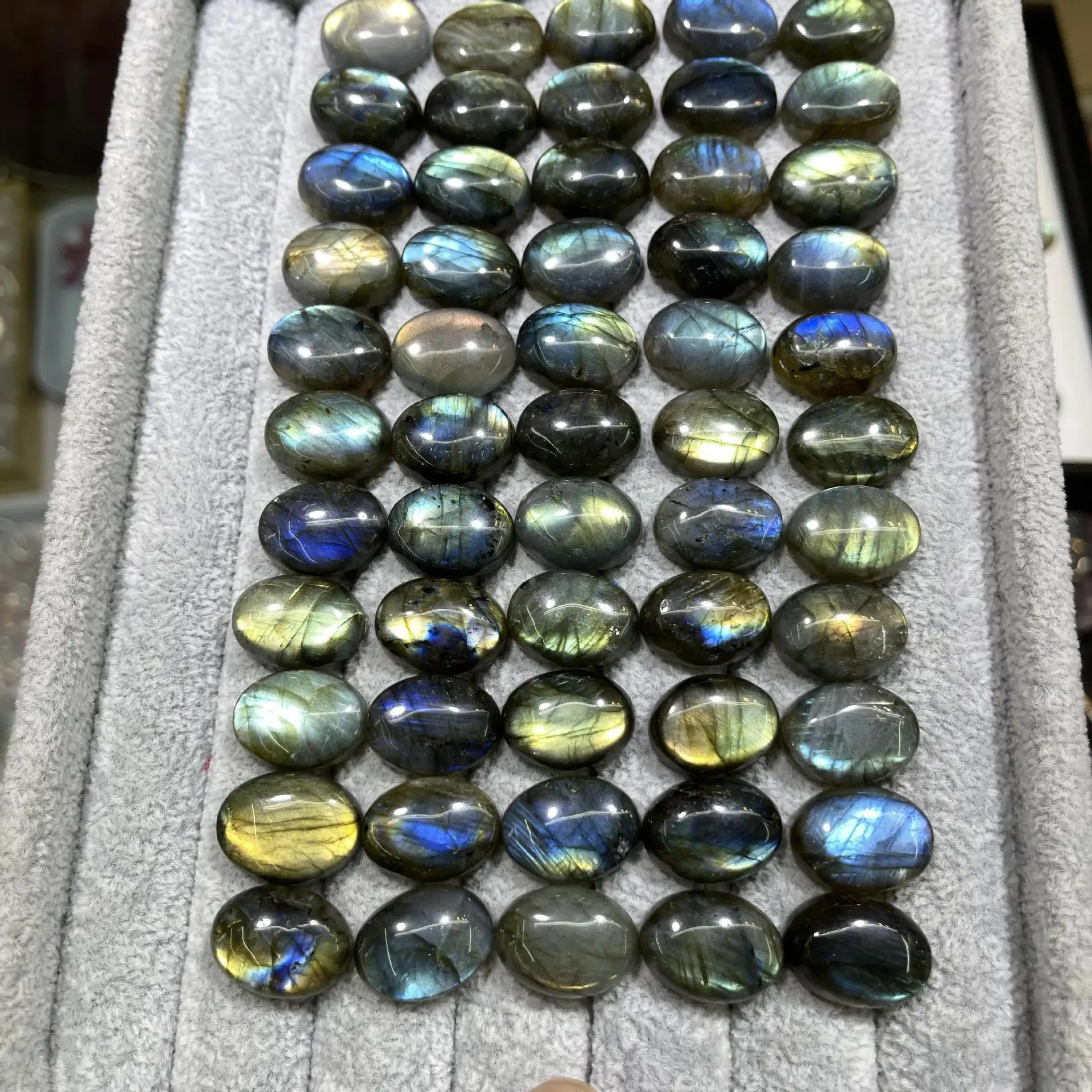 Оптовая продажа 5 шт./упаковка бусины из натурального Лабрадорита кабошон 12x16 мм