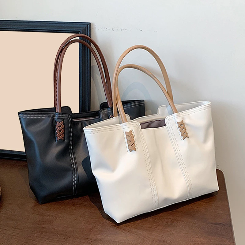 

Fashion Solid Color Women Underarm Shoulder Handbags Totes Simple Casual PU Leather Female Dialy Shoulder Bags