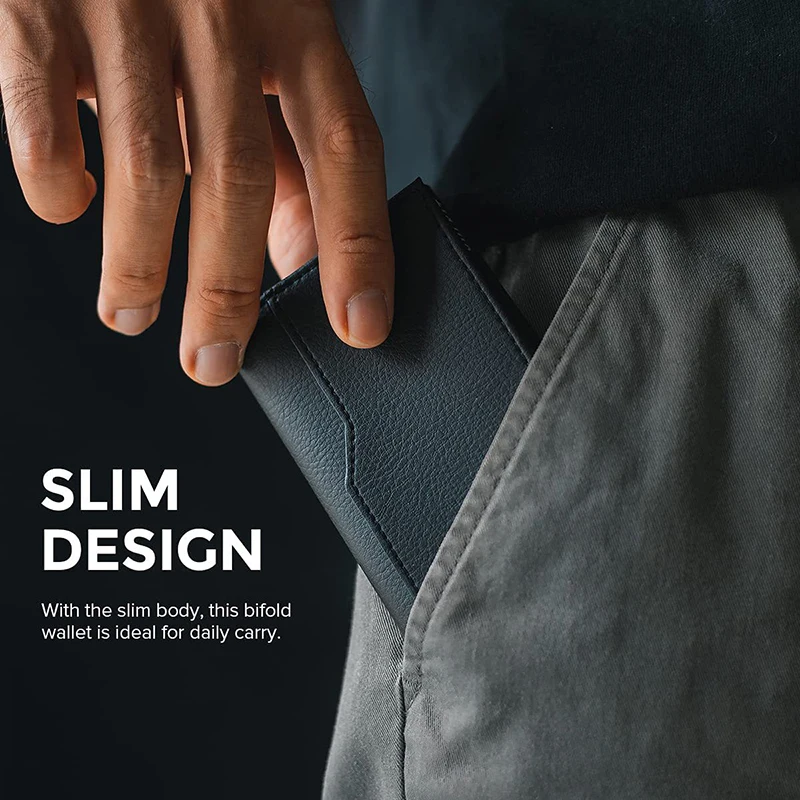 New Arrival Black Small Wallets Credit Card Holder Case Double ID Window RFID Blocking Automatic Leather Wallet for Cards Notes