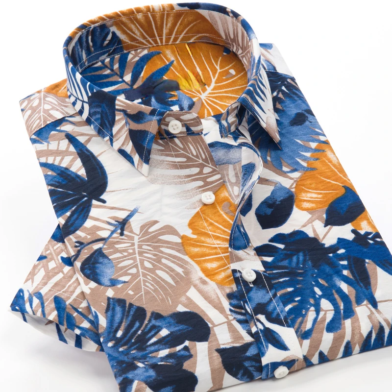 

2022NEW Size 5XL 6XL 7XL 8XL 9XL 10XL Mens Short Sleeve Print Shirt 2021 Summer New Men's Floral Hawaiian Shirts Casual Loo