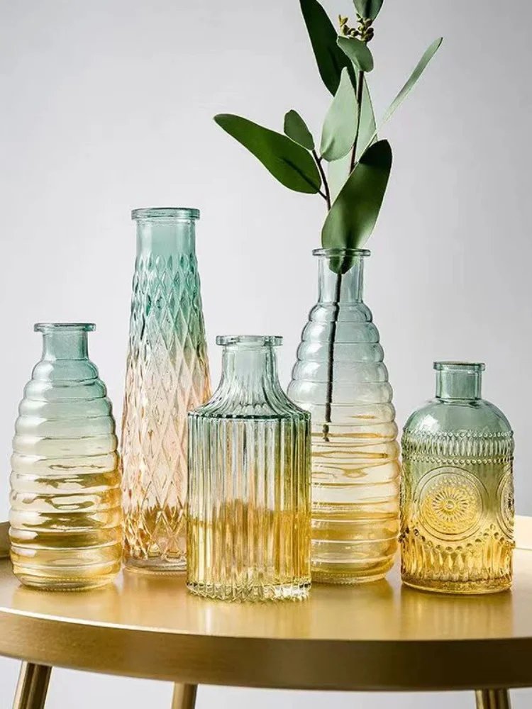 

Прозрачные стеклянные вазы с градиентом в скандинавском стиле, креативный дом, гостиная, украшения и декорации для обеденного стола