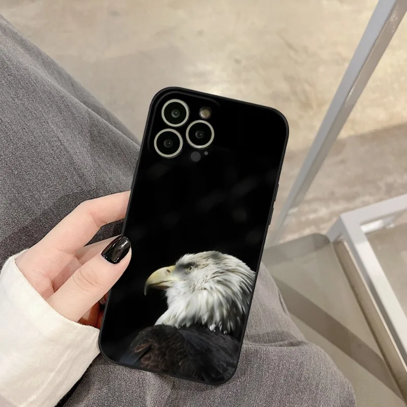 cool Eagle Animal Phone Case FOR IPhone 14 13 11 12 Pro 8 7 Plus X 13 Pro MAX XR XS MINI Black Covers
