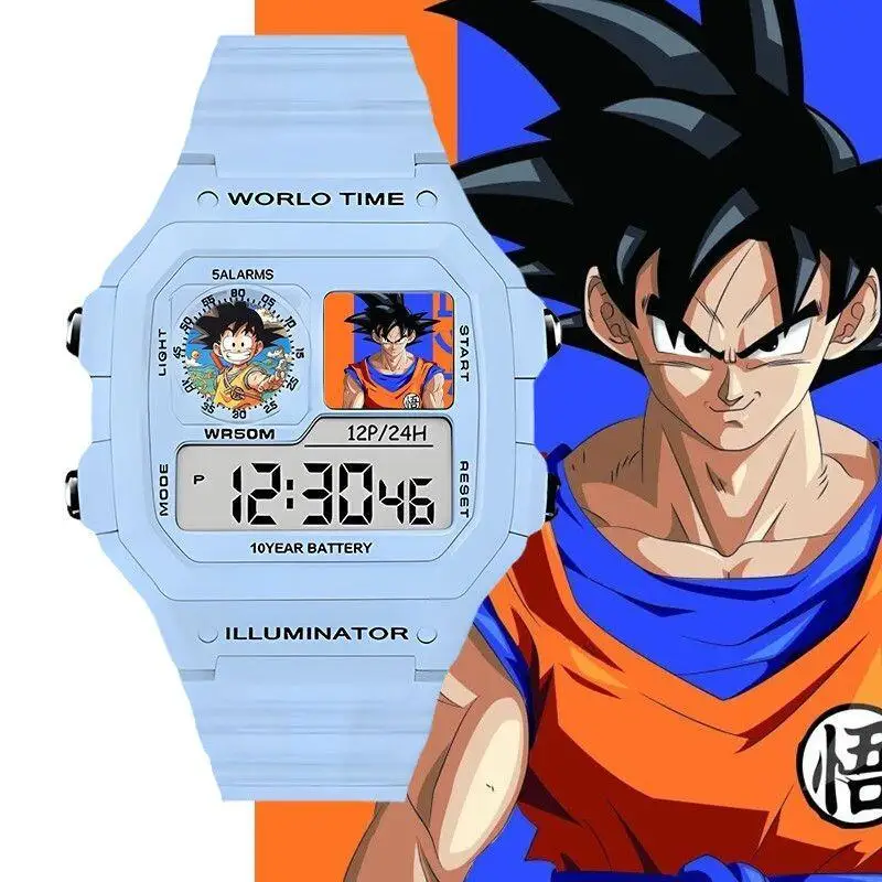 Фото Часы Dragon Ball Vegeta, водонепроницаемые, противоударные, для мальчиков и девочек, спортивные, умные, цифровые, электронные, светодиодные, многофункциональные, с таймером, будильником №5