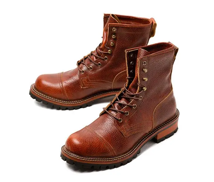 

High quality winter breathable men boots Safety shoes Lace up handmade Retro Martin boots outdoor motorcycle boots