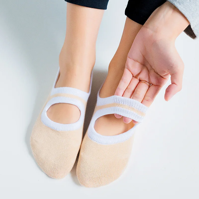 

Women High Quality Bandage Yoga Socks Anti-Slip Quick-Dry Damping Pilates Ballet Socks Good Grip For Women Cotton Socks