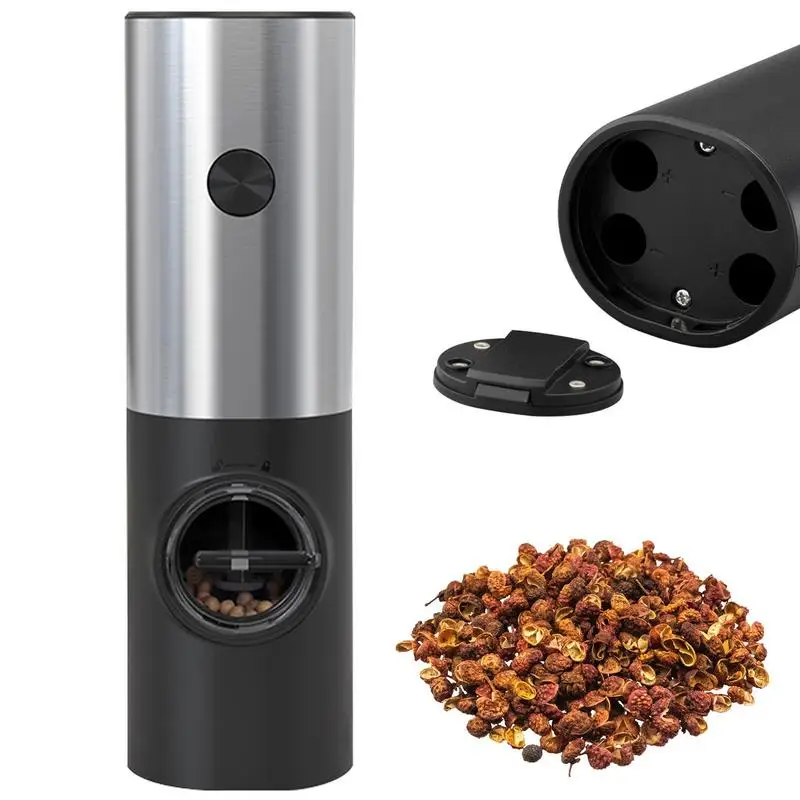 

USB Rechargeable Electric Salt And Pepper Grinder Set Base Charging Stainless Steel Automatic Pepper Mill Salt Spice Grinder