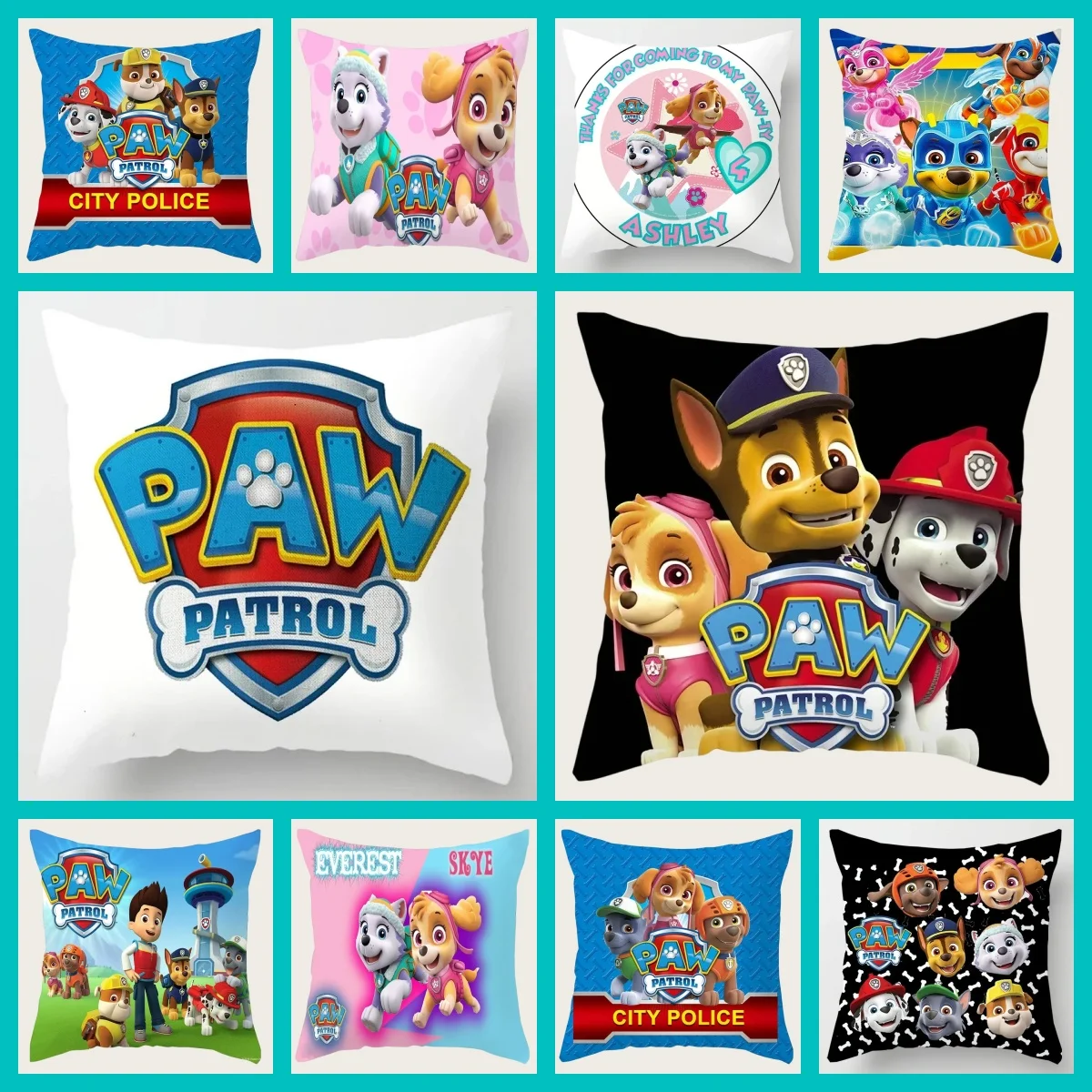 Фото Hot New Paw Patrol CushionPillowcase Solid Color Pillow Case Decor Sofa Throw Pillows Room Pillow Cover Decorative Party Gifts №1