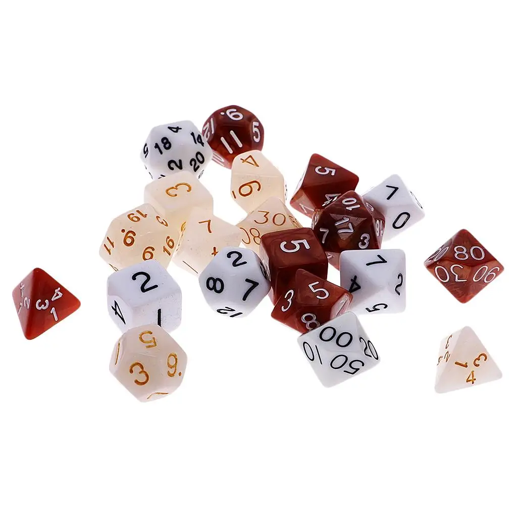 

Set of 21 Pieces Acrylic 4-20 Sided RPG Game D4-D20 with Bag