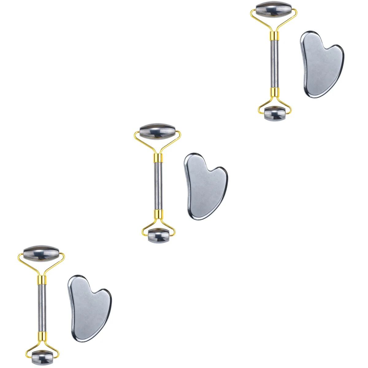

3 Sets Heart-shaped Facial Scraping Board Roller Stick Set Tools