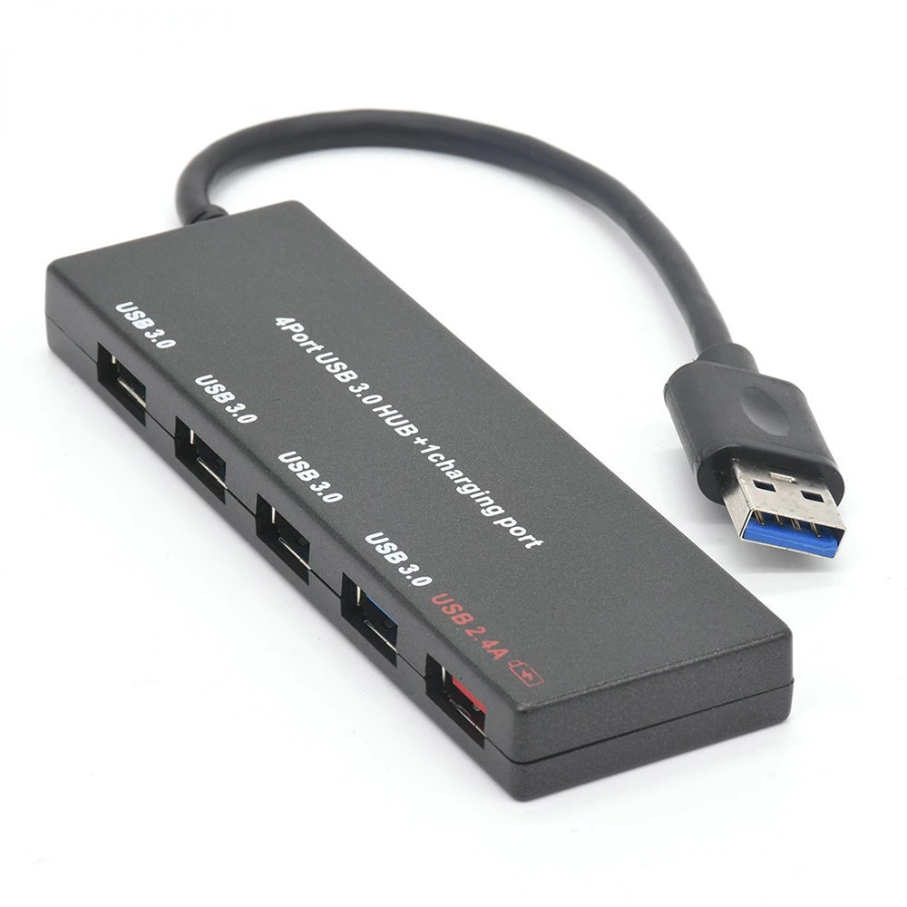 

LB76 ультратонкий 4 + 1 USB 3,0 HUB 4 порта 3,0 USB + 2.4A втулка для быстрой зарядки