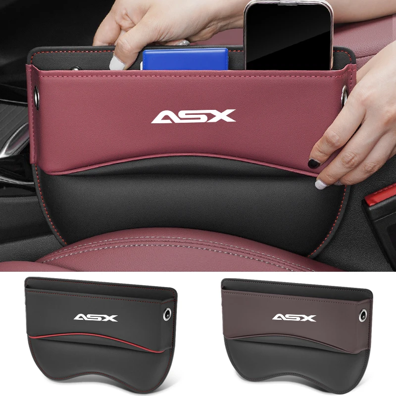 

Car Seat Storage Box Car Seat Gap Organizer Seat Side Bag Reserved Charging Cable Hole Car Accessories For Mitsubishi ASX