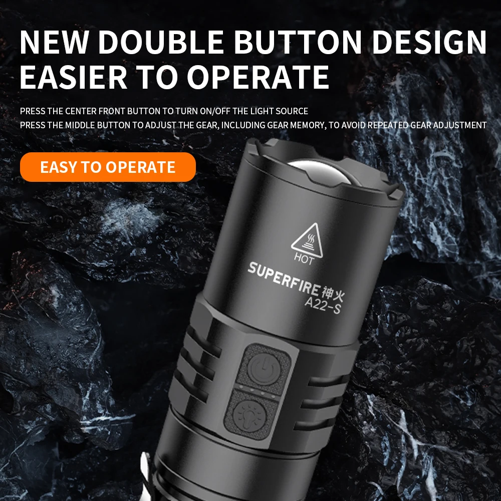 SUPERFIRE A22-S Мощный Светодиодный Фонарик 36 Вт С Функцией Памяти Регулируемый Фокус