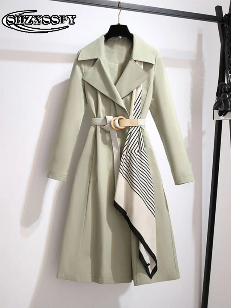 Women's Fashion Windbreakers New Loose Women's Long Trench Coat Casual Belt and Thin Temperament  Autumn 2021 Women's Clothing