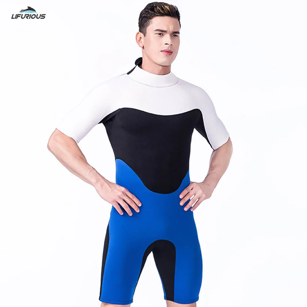 

2022 Men's Short Sleeve Wetsuit 3MM Neoprene Wetsuit Sunscreen Stretch Tight Warm Snorkeling Surf Suit Boating Swimming Wetsuit