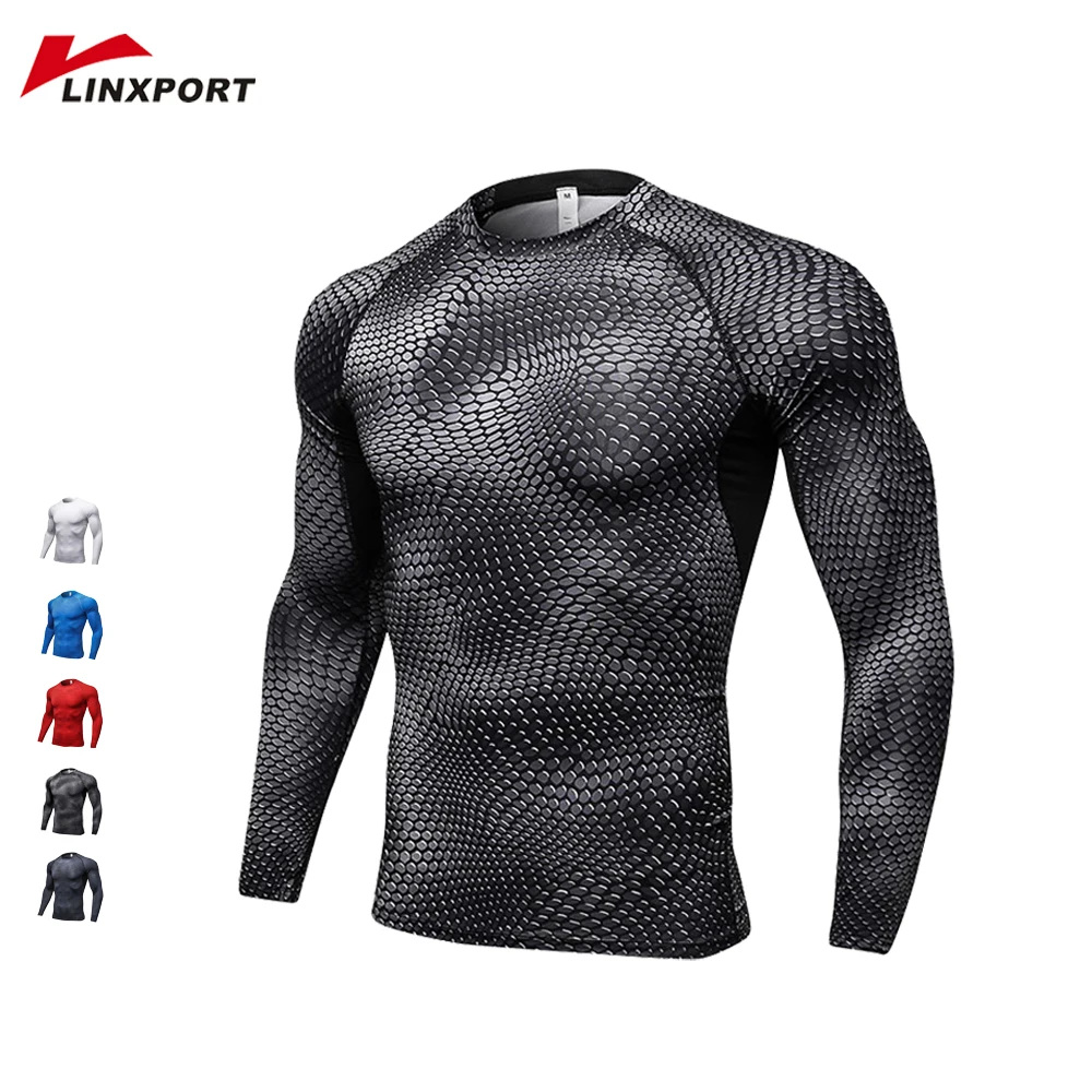 

Tight Clothing Jogging Tee Men Workout Tights High Elastic Tops Male Bodybuilding Sportswear Running Shirts Badminton Jerseys