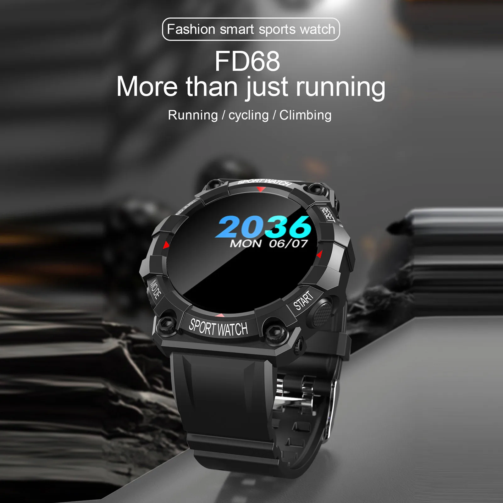 

Free Ship CARPRIE Fd68 Smart Watch 1.3 Inch Curved Display Bluetooth Call Blood Pressure Oxygen reloj inteligente Dropping Ship