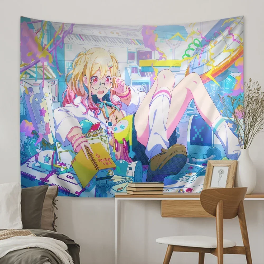 

Очаровательный подвесной гобелен с розовой тематикой для девочек в стиле аниме для домашнего декора, яркое настенное одеяло, художественное украшение