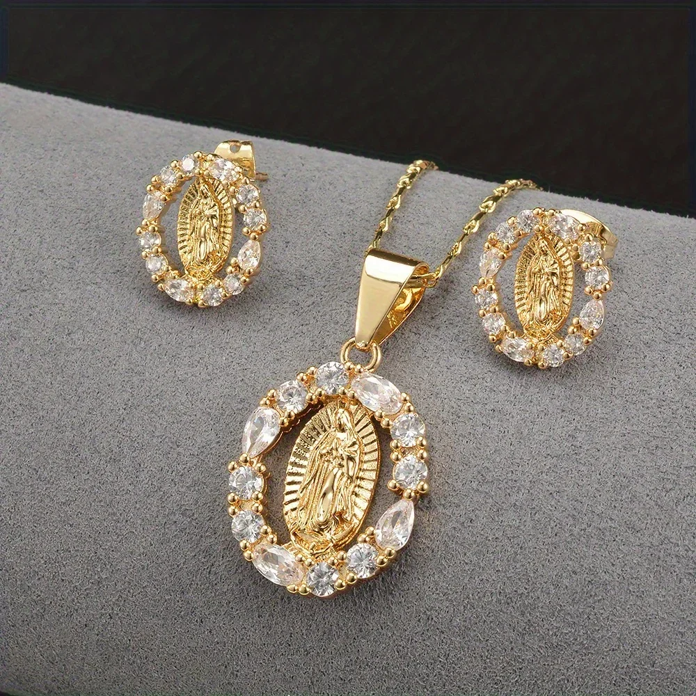 Женское Ожерелье и серьги в форме сердца/овальной искусственной кожи