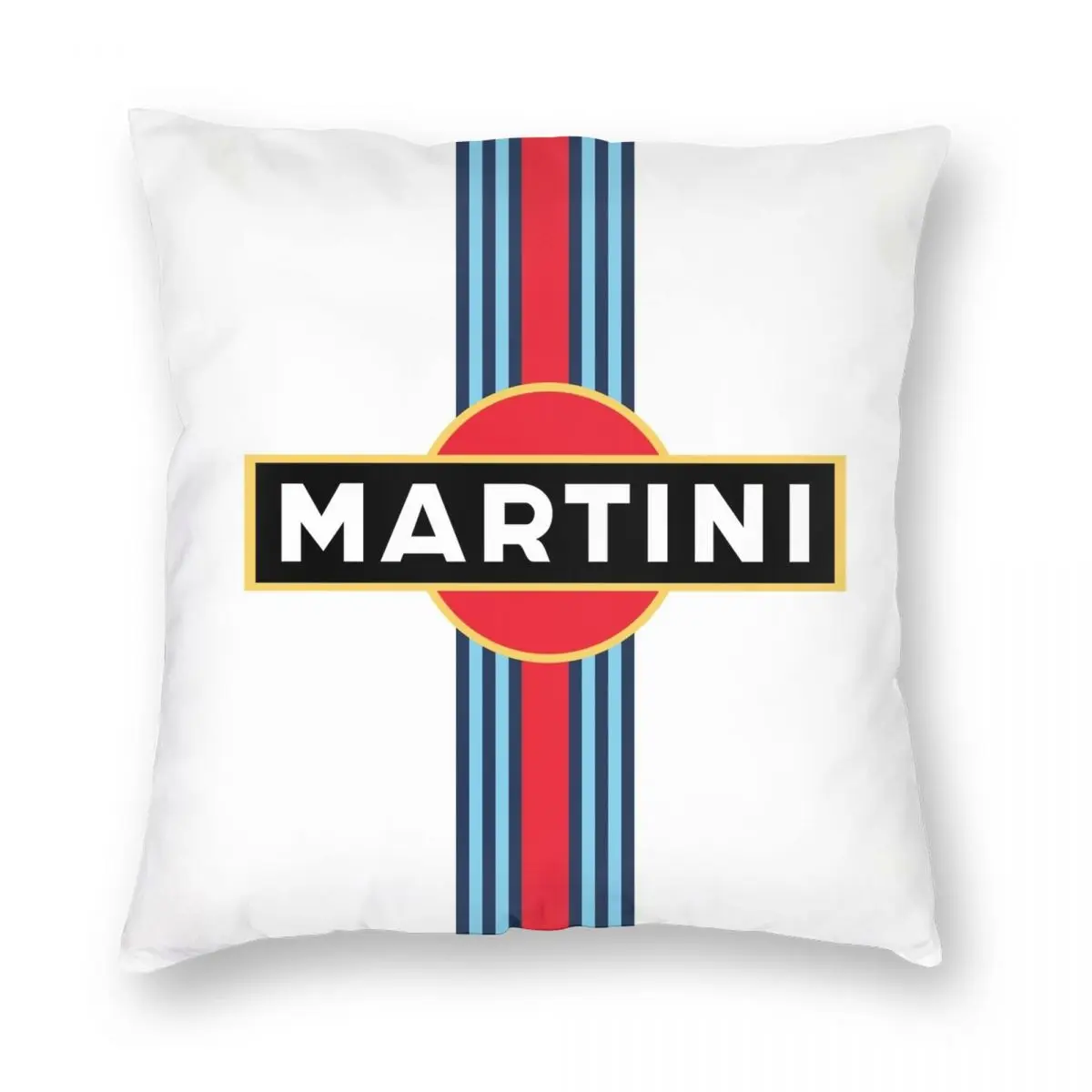 

Martini Racing Stripe Square Pillowcase Polyester Linen Velvet Creative Zip Decorative Pillow Case Home Cushion Cover