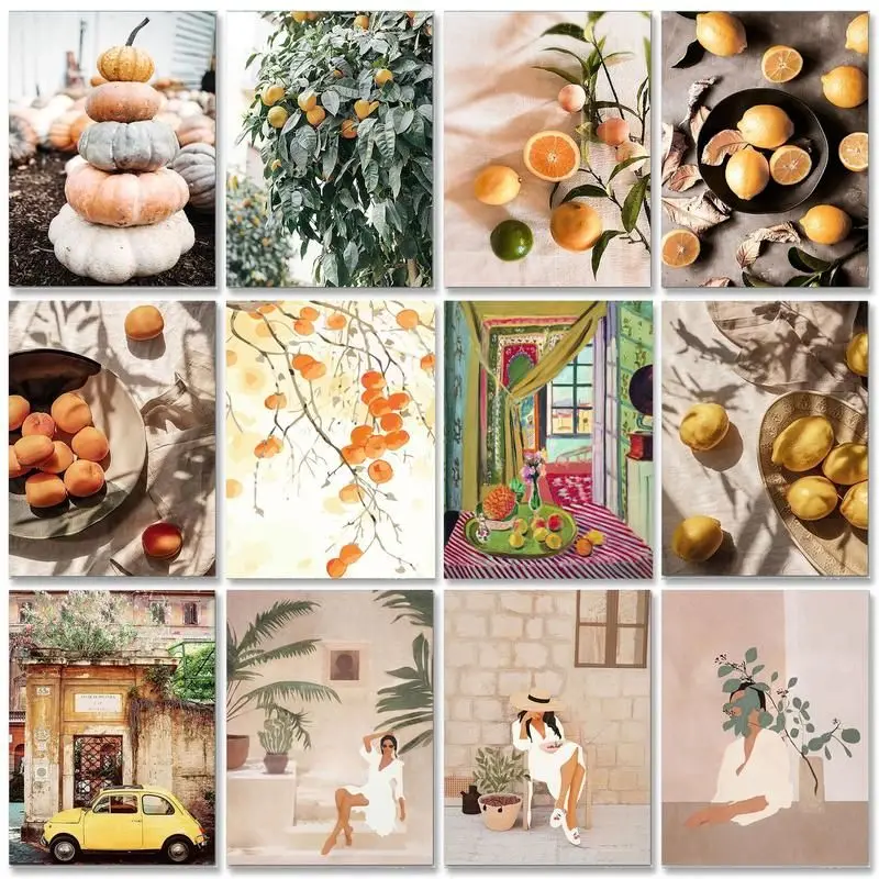 

Frame Picture Diy Oil Painting By Numbers for Adults Handpainted Coloring on Number Tangerine Modern Simplicity Home Decoration