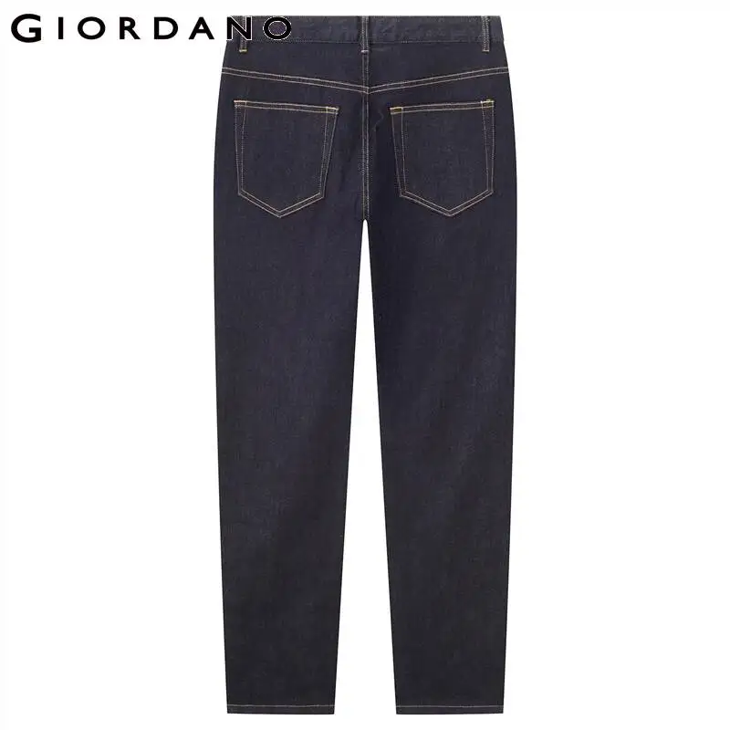 GIORDANO Men Denim Jeans Mid Rise Stretchy Quality Zipper Denim Pants Classic Five-Pocket Slim Comfy Casual Denim Pants 18112071