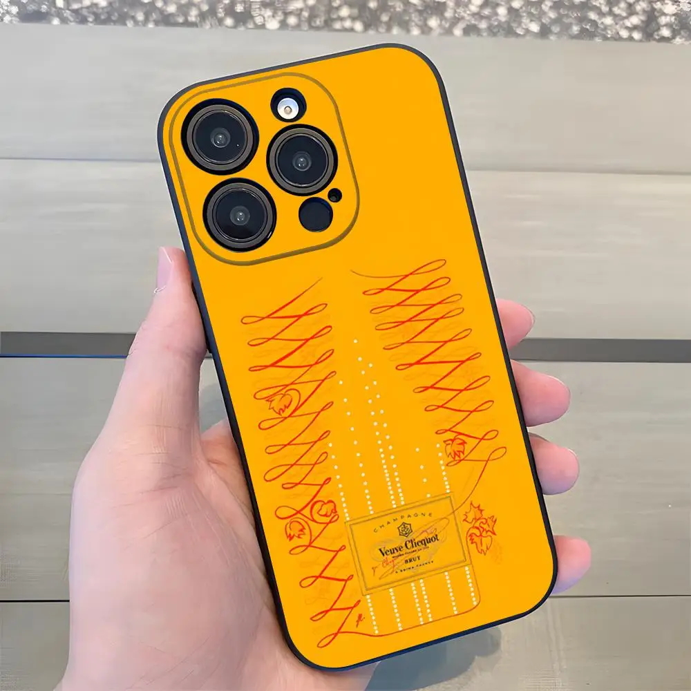 Модный чехол V-Veuve Of C-Clicquot для iPhone 17 Air 16 E Pro Max 15 14 13 Mini 12 Pro 11 Max Plus, черный, мягкий, силиконовый (art.: 3920d8e3b83a6) - 3920d8e3b83a6