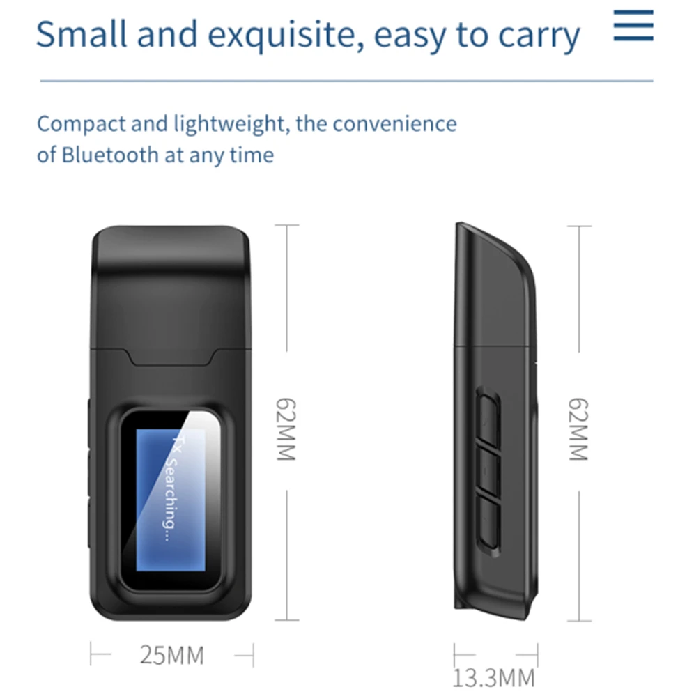 Аудиоресивер Grwibeou с USB Bluetooth 5 0 передатчик ЖК-дисплеем EDR для ТВ ПК USB-адаптер 3 мм AUX