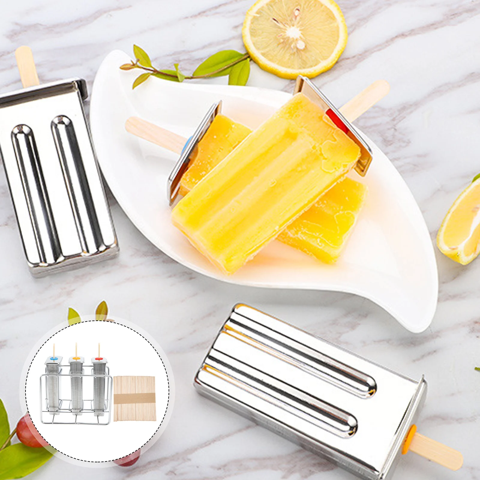 

Ice Popsicle Mold Moldsmaker Cream Mould Stainless Steel Lolly Diy Tray Makers Stick Holder Metal Freeze Commercial Pops