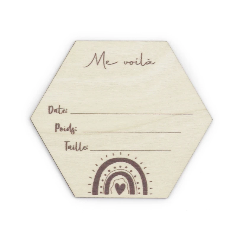 

Wooden Monthly Milestone Photo Cards Baby Announcement Card Double Sided Photography Prop Newborn Wood Shower Gift