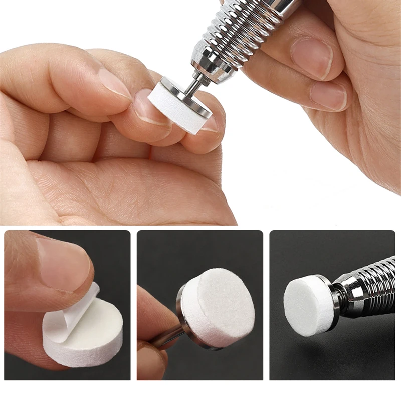 

50pcs/box white Corundum Sandpaper Discs 15mm Nail Sanding Bands Electric Nail Machine Nail Drill Bits for Manicure Pedicure