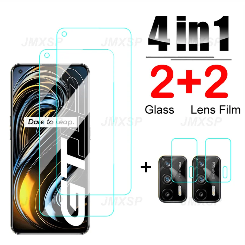 

4in1 Tempered Glass For Realme X50 X7 X2 Pro X XT X3 Screen Protective Glass For Realme GT Neo 2 3 3T 5 Master GT2 GT3 Lens Film