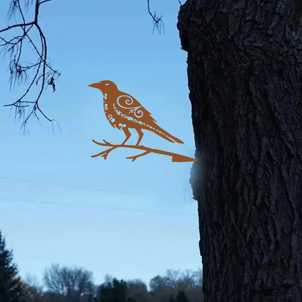 Очаровательный цельный металлический декор в виде птицы — Оберег Odin's Raven Muninn.