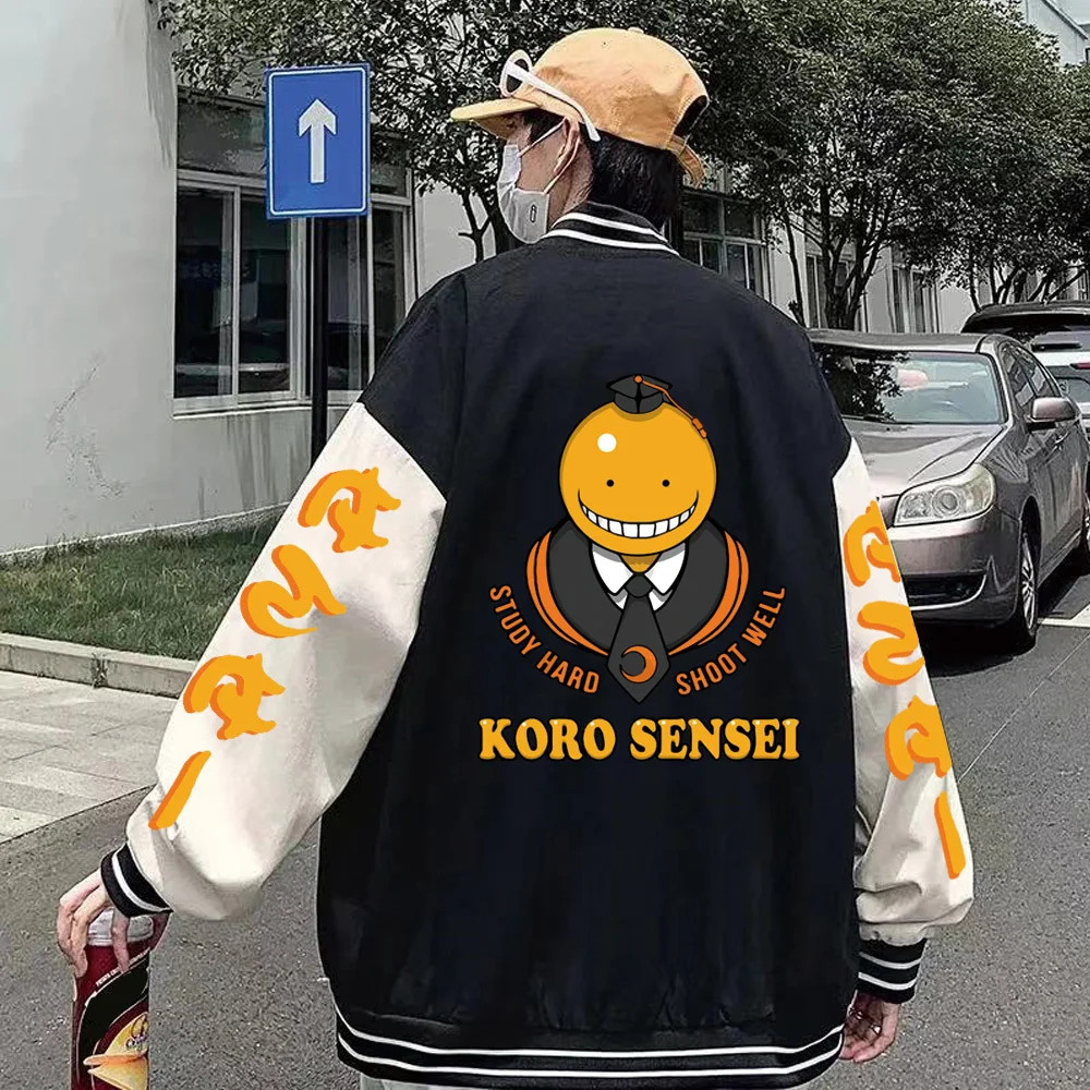 

Japan Anime Assassination Classroom Harajuku Koro Sensei Sweatshirt Long Sleeve Men Black Jacket Sweatshirt
