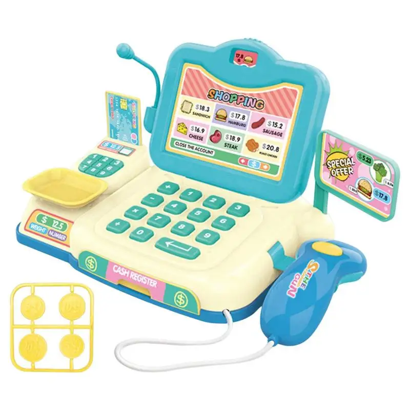 

Pretend Cash Register Pretend Play Calculator Cash Register Toy Children Girl Grocery Store Playset With Lights And Sounds