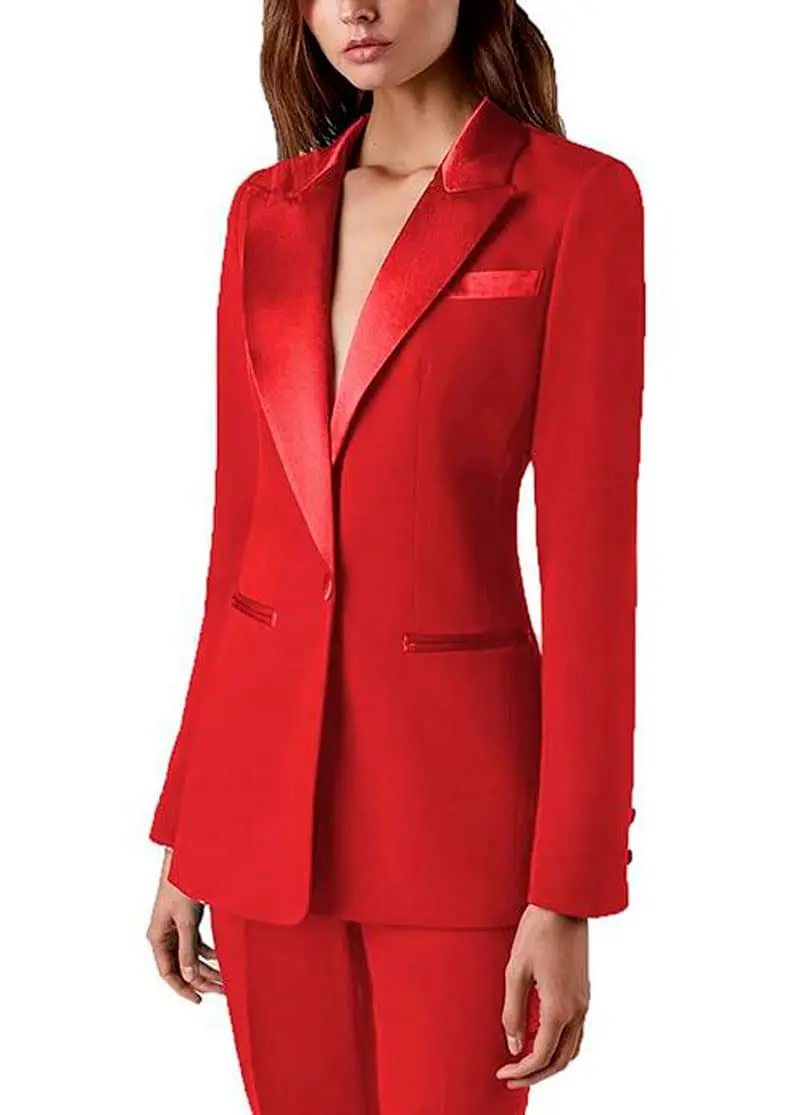 Women's 2 Piece Office Elegant Spring Suit Slim FitVelvet Lapel Chic Outerwear Long Sleeve Casual Wear Outfit Prom Party Blazers