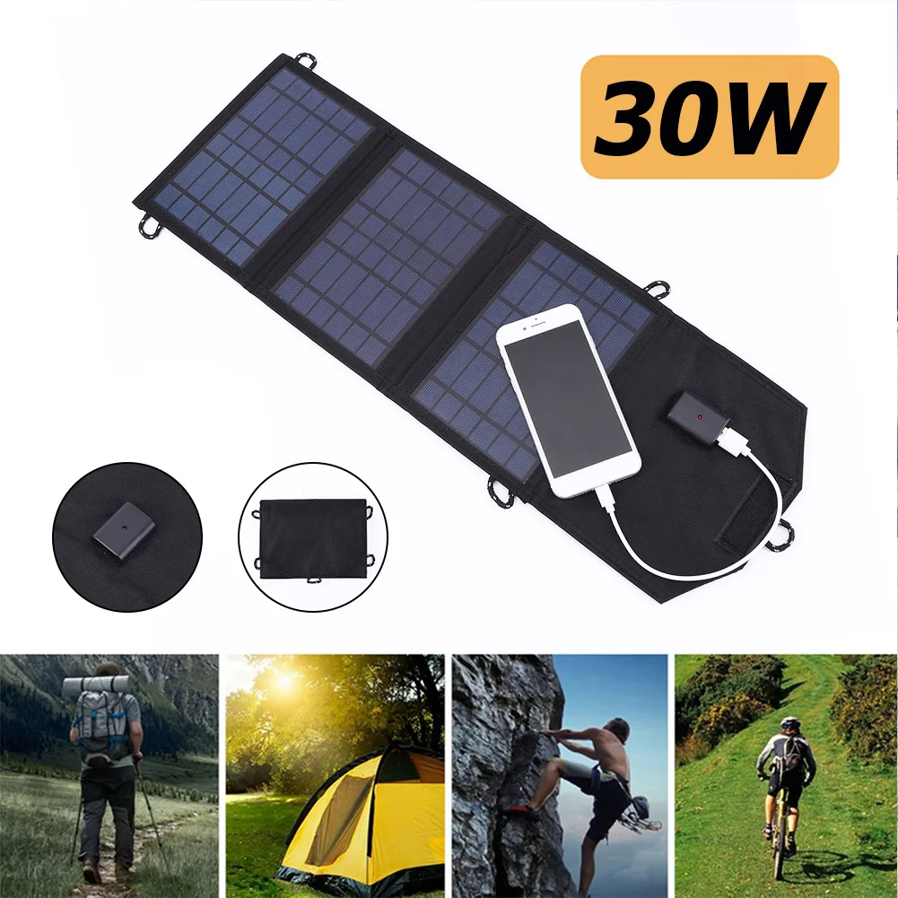 

70W Foldable Solar Panel 5V USB Solar Cell Portable Waterproof Solar Panel Mobile Phone Battery Charger Outdoor Phone Power Bank